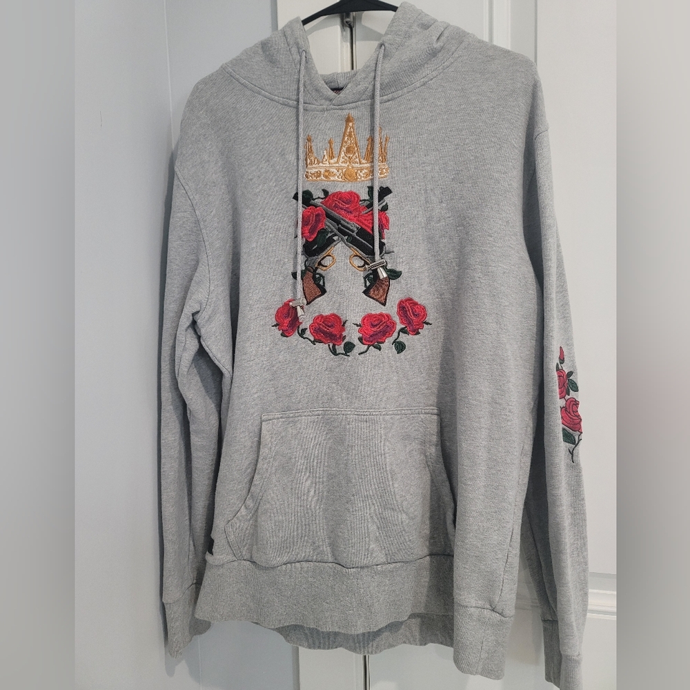 Damati Jeans Hoodie With Guns& Roses XL